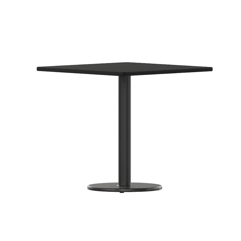 Square Laminate Table Top with 18 Round Table Height Base - 30W x 30D x 31.125H - 30W x 30D x 31.125H