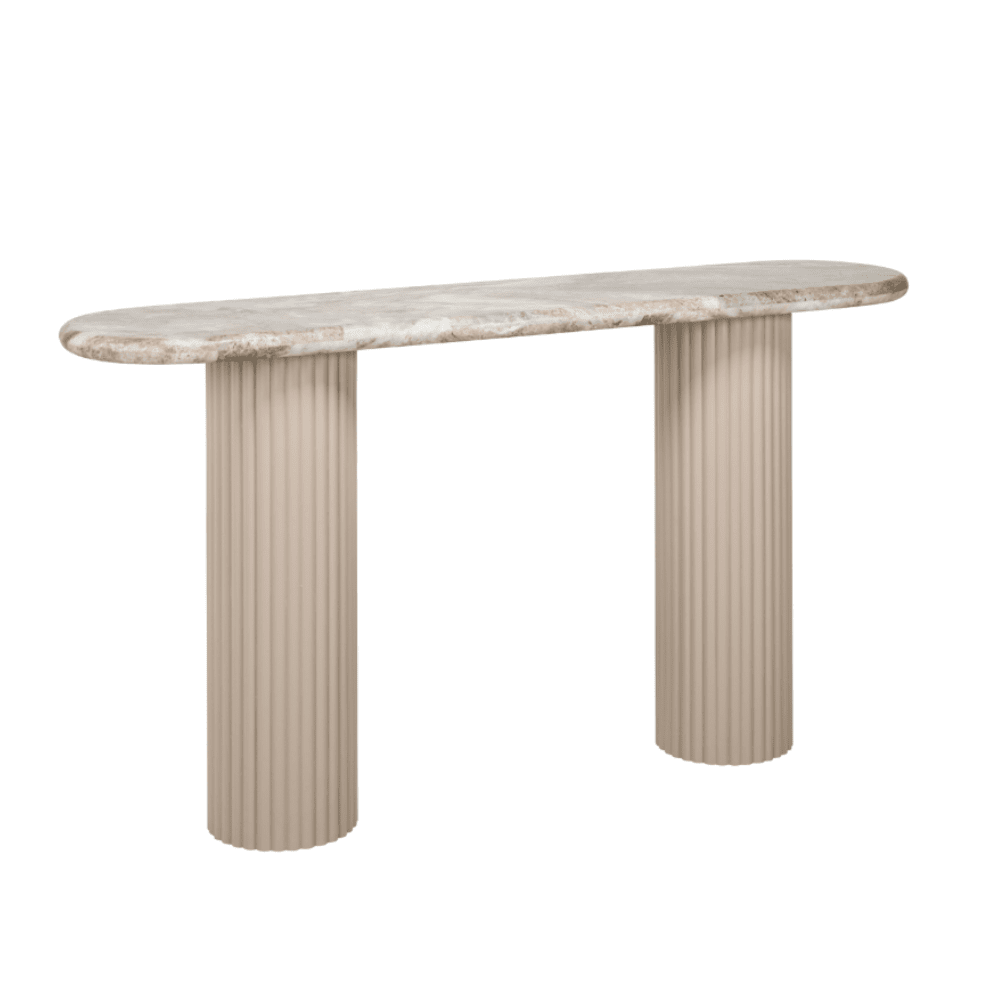Oval Marble Top Console Table