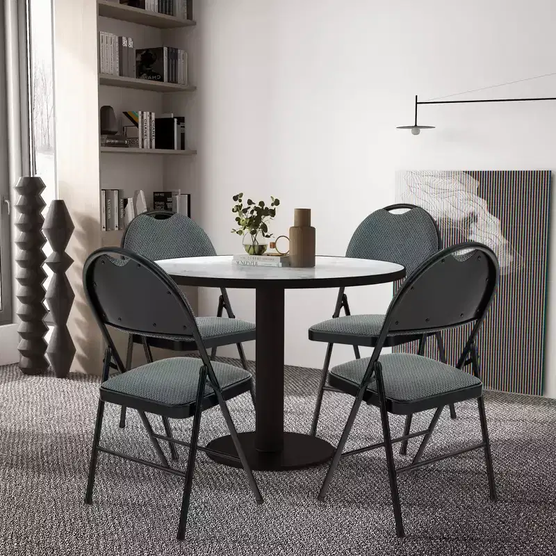 Costway 2/4 Pack Folding Chairs Portable Padded Office Kitchen Dining Chairs Grey