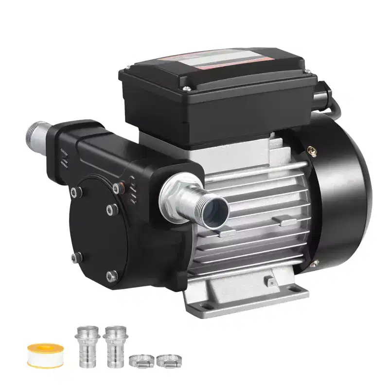 VEVOR Oil Transfer Pump 110V, 16 GPM 60 L/min, AC Electric Fuel Transfer Pump for Diesel Kerosene Biodiesel, 8 ft/2.4 m Max Suction Lift,Black