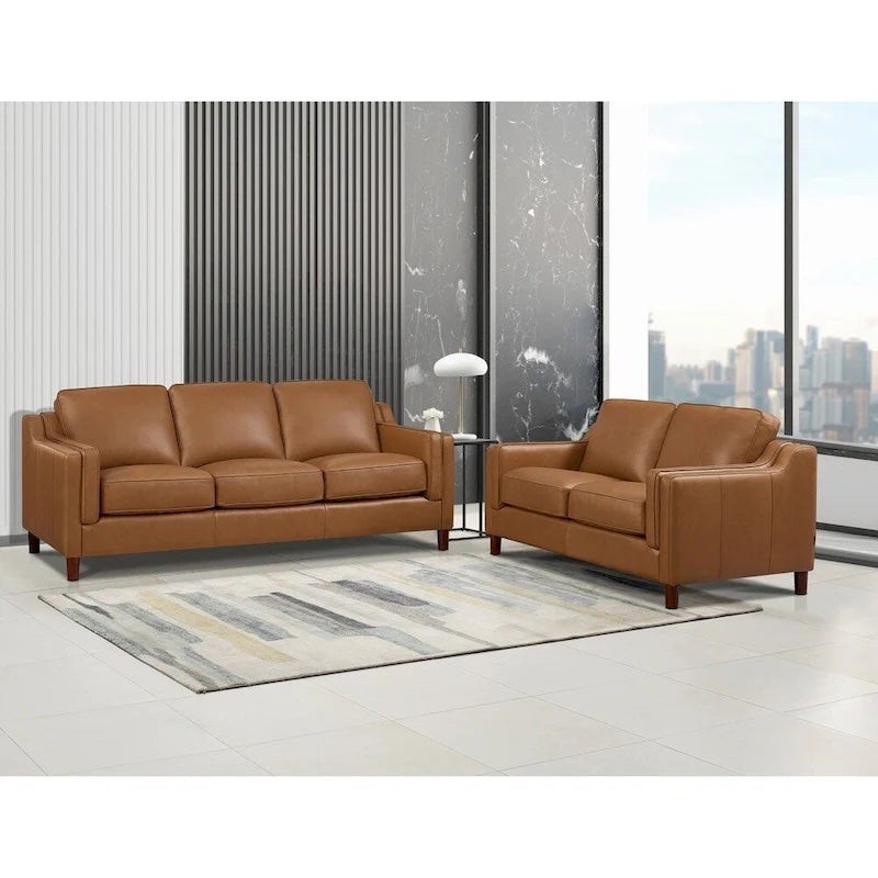 Hydeline Bella Top Grain Leather Sofa Set, Sofa and Loveseat