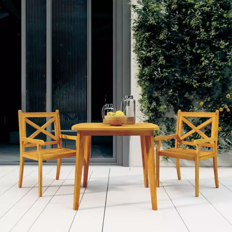 vidaXL Patio Table Outdoor Dining Table for Backyard Lawn Solid Wood Acacia