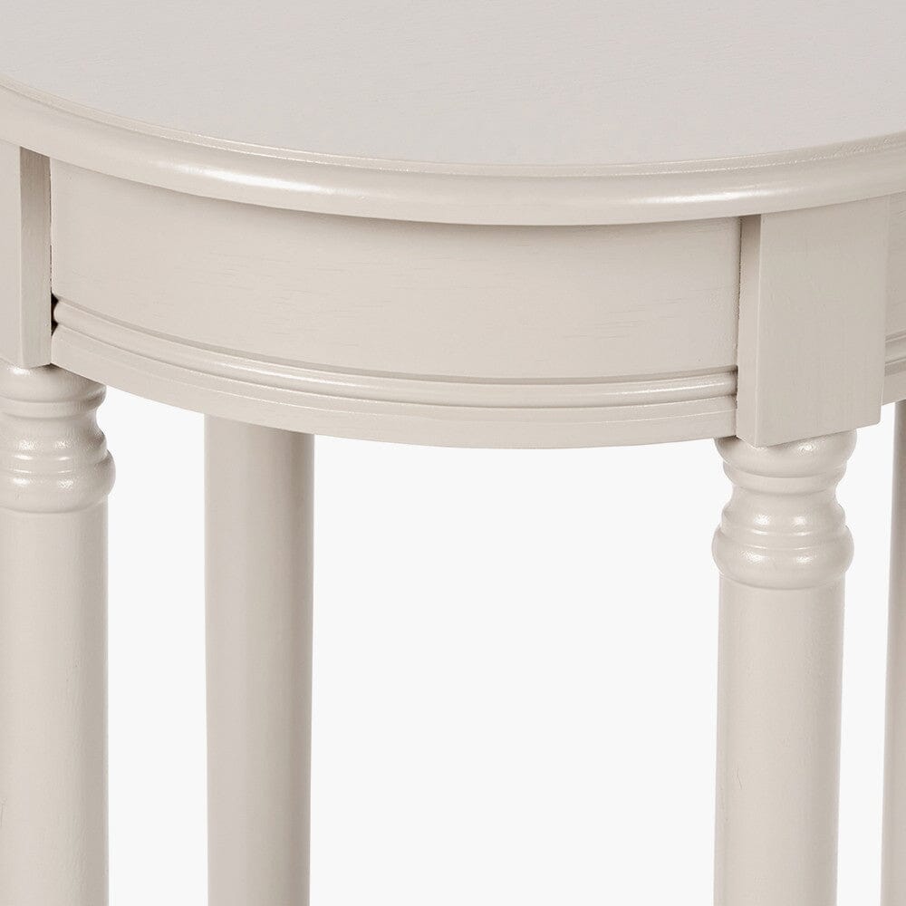 Putty Round Pine Side Table