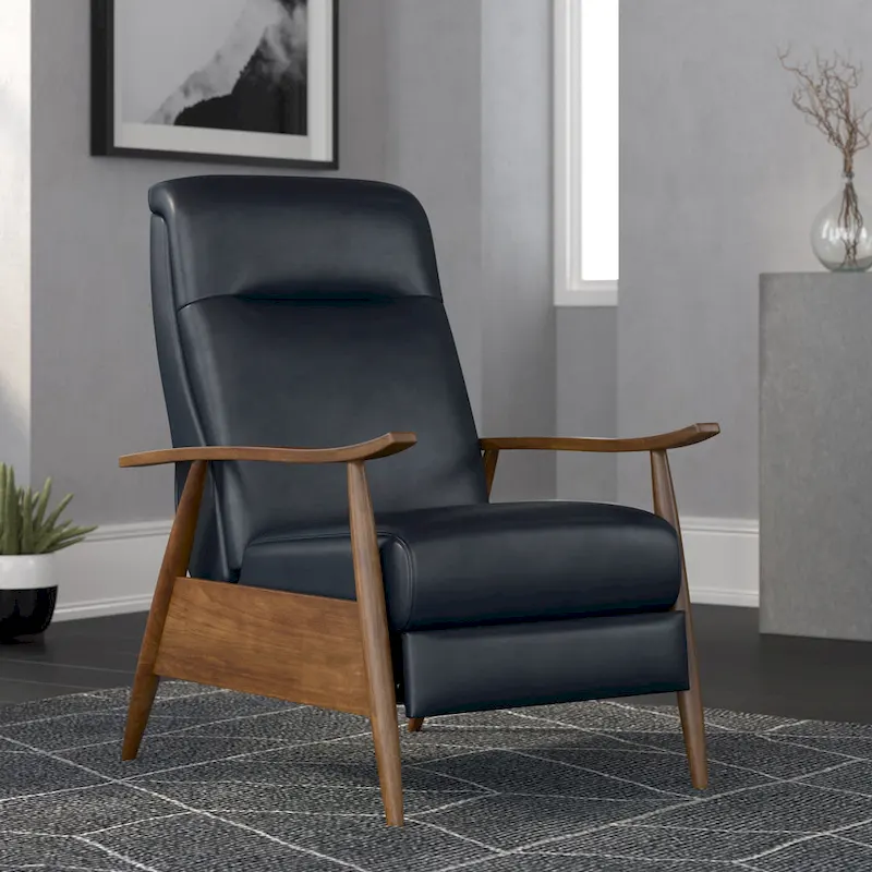 Sienna Upholstered Wood Push Back Recliner by Greyson Living