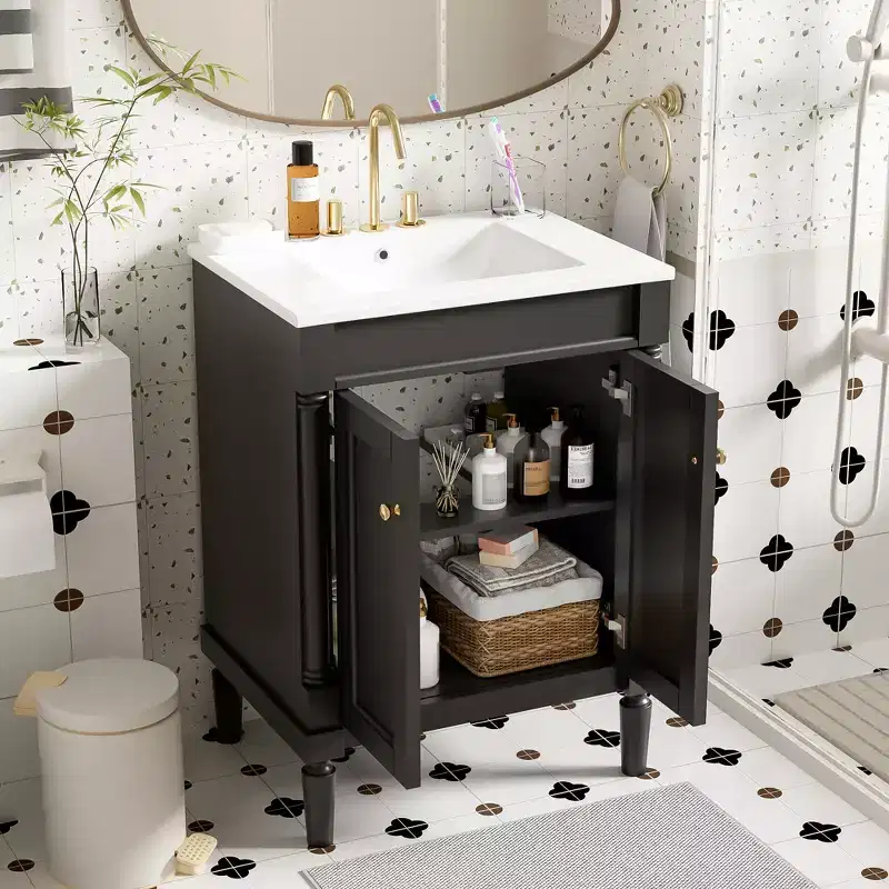 24-Inch Bathroom Vanity with Sink and Storage Cabinet