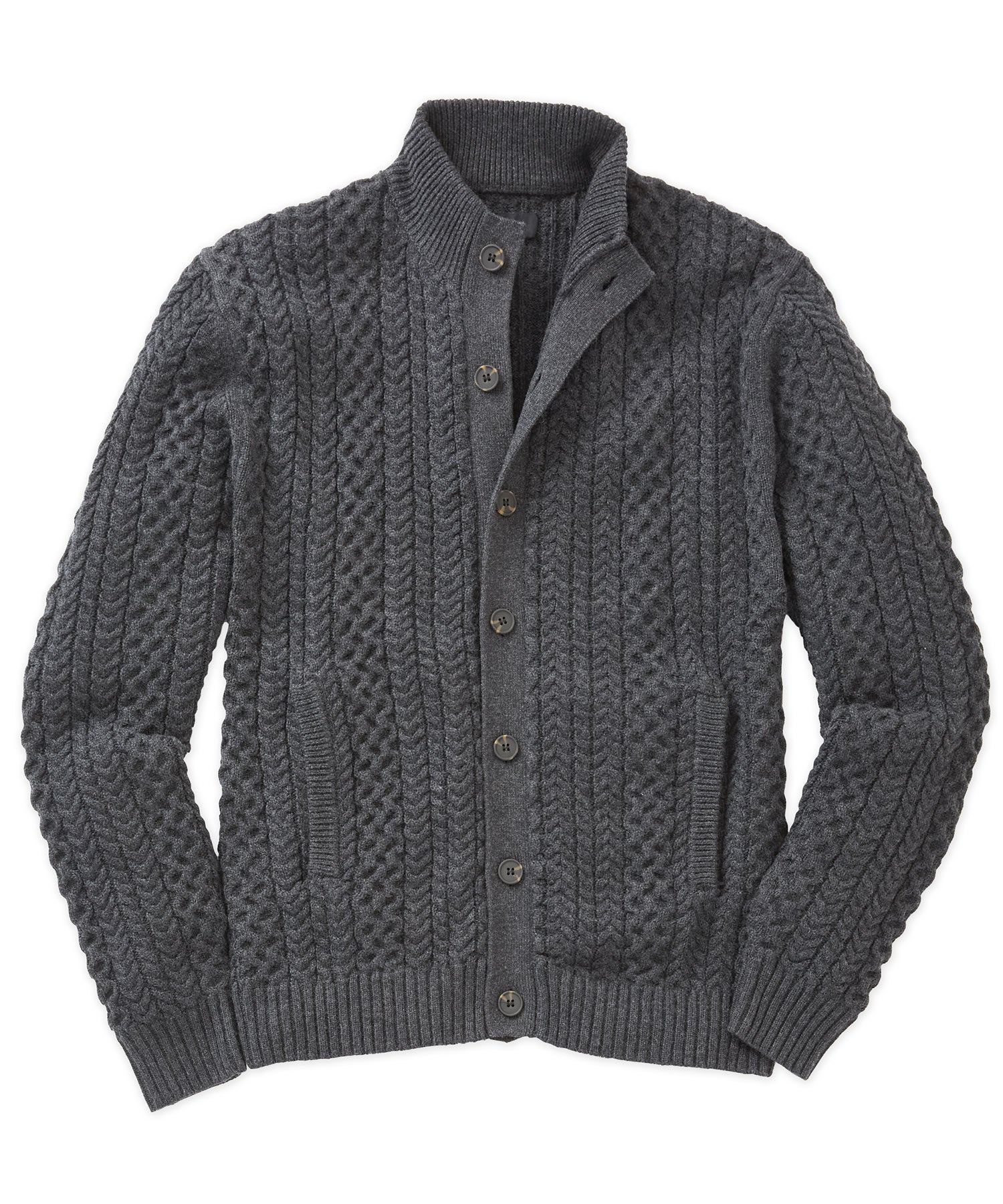 Cable Knit Cardigan Sweater – Shadow