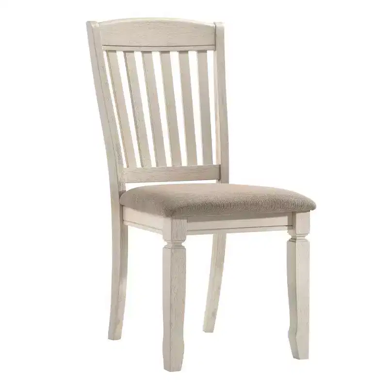 Tan / Cream Armless Dining Side Chair, Set of 2