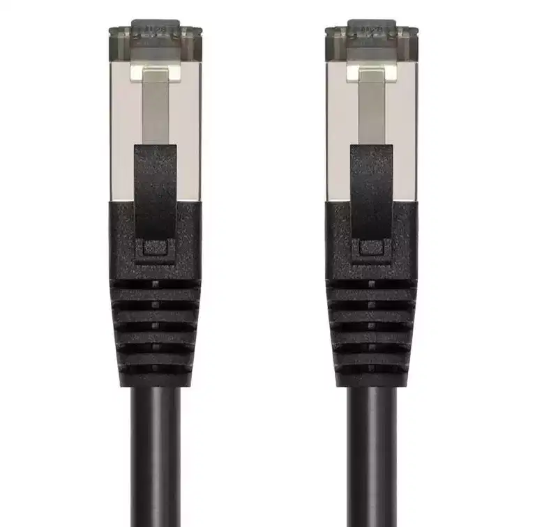 Monoprice Cat8 Patch Cable - 30 Feet - Black | Double Shielded (S/FTP), 28AWG, 2GHz, 40G, Pure Bare Copper, Snagless RJ45, Ethernet Cable