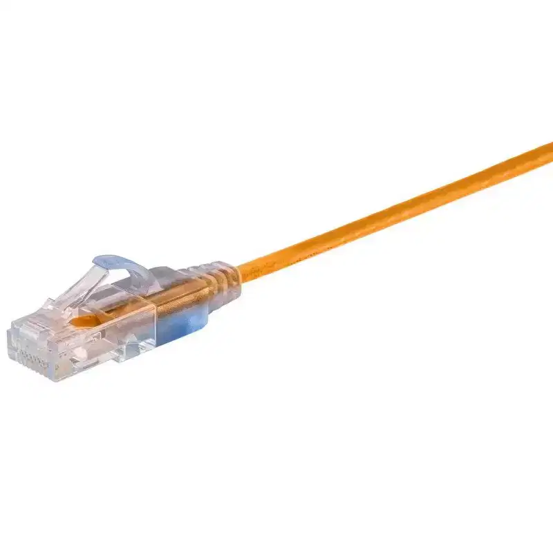 Monoprice SlimRun Cat6A Ethernet Patch Cable - Network Internet Cord - RJ45, Stranded, UTP, Pure Bare Copper Wire, 30AWG, 2ft, Yellow, 10-Pack