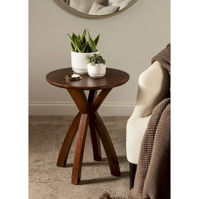 Round Wood Side Table