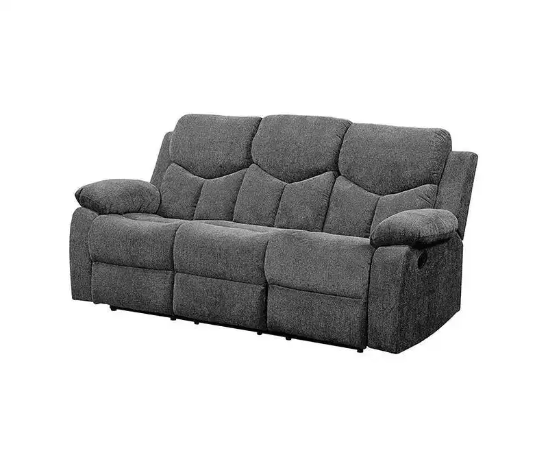 82 Kalen Sofa Gray Chenille - Acme Furniture: Upholstered Recliner, Includes 2 Accent Pillows