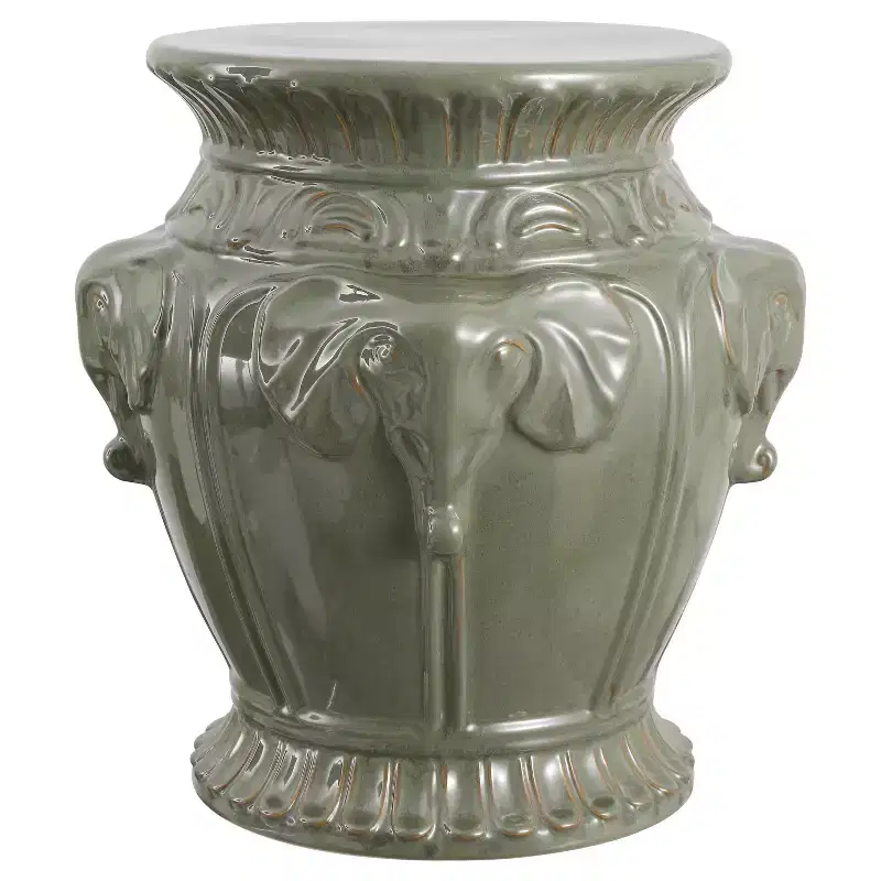JONATHAN Y Anita 18 Classic Vintage Ceramic Indoor/Outdoor 4-Elephant Garden Stool