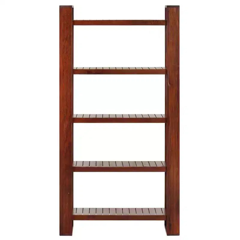 Honey Brown Solid Acacia Wood Book Cabinet with 5 Shelves