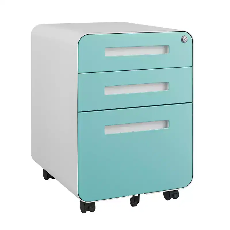 3 Drawer Mobile File Cabinet with Lock, Under Desk Metal Filing Cabinet for Home Office, Under Desk Storage