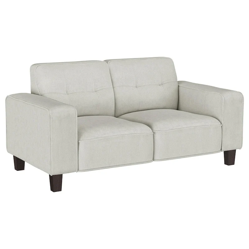 Light Gray Corduroy 2-Seat Loveseat