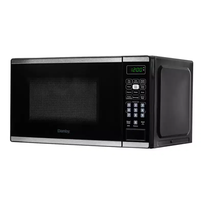 Danby 0.7 cu. ft. Countertop Microwave in Black and Stainless Steel DBMW0722BBS