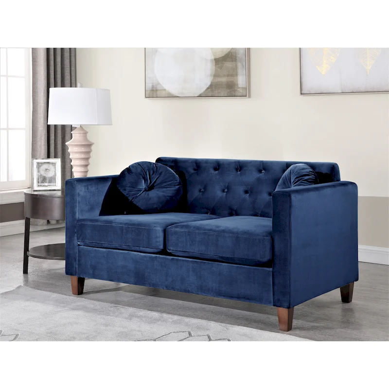 Carson Carrington Paharova Velvet Kitts Classic Loveseat