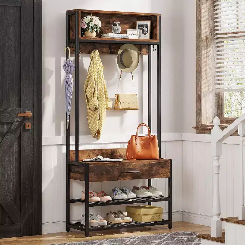 Tribesigns 3-in-1 Entryway Hall Tree with Drawer