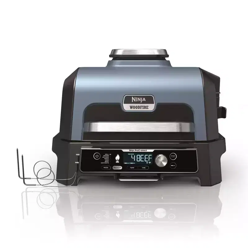 Ninja Woodfire ProConnect Premium XL 7-in-1 Outdoor Grill & Smoker, App Enabled, Woodfire Technology, 2 Built-In Thermometers - OG951