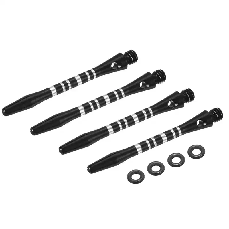 Unique Bargains Medium 2BA Thread Aluminum Dart Shafts with Rubber Rings for Steel Tip 4 Pcs