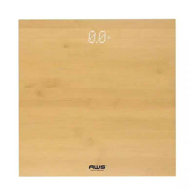 American Weigh Scales Bamboo High Precision Digital Extra-large LED Screen Bathroom Body Weight Scale 400LB Capacity