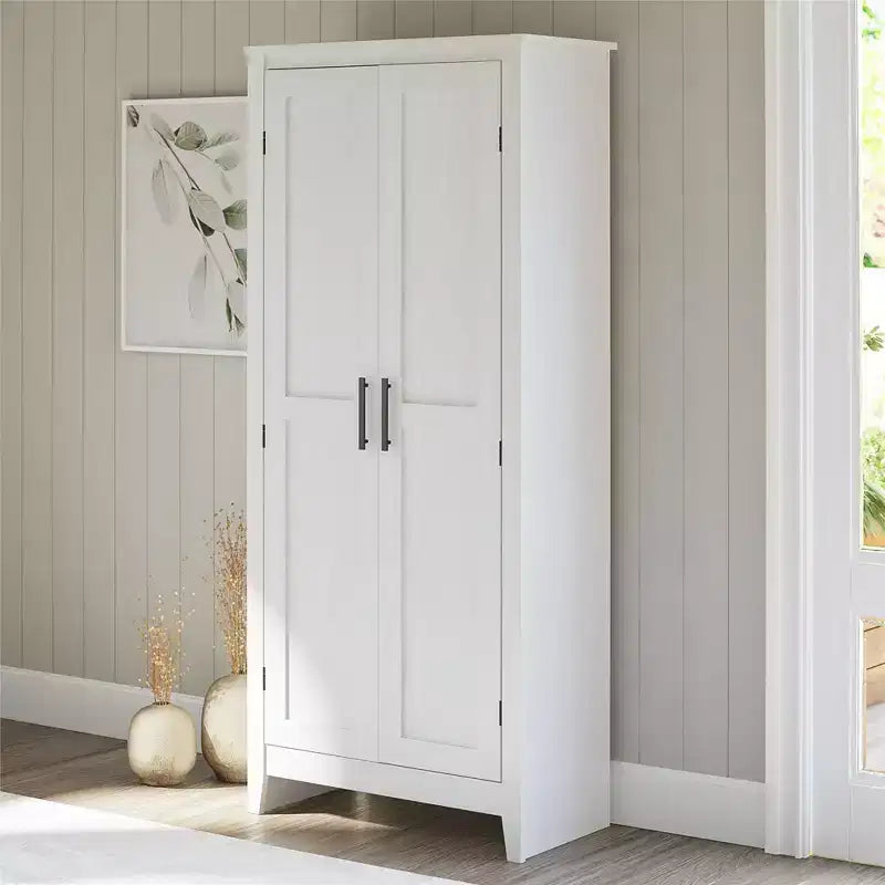 Farmhouse Storage Cabinet with 4 Shelves and 2  Doors