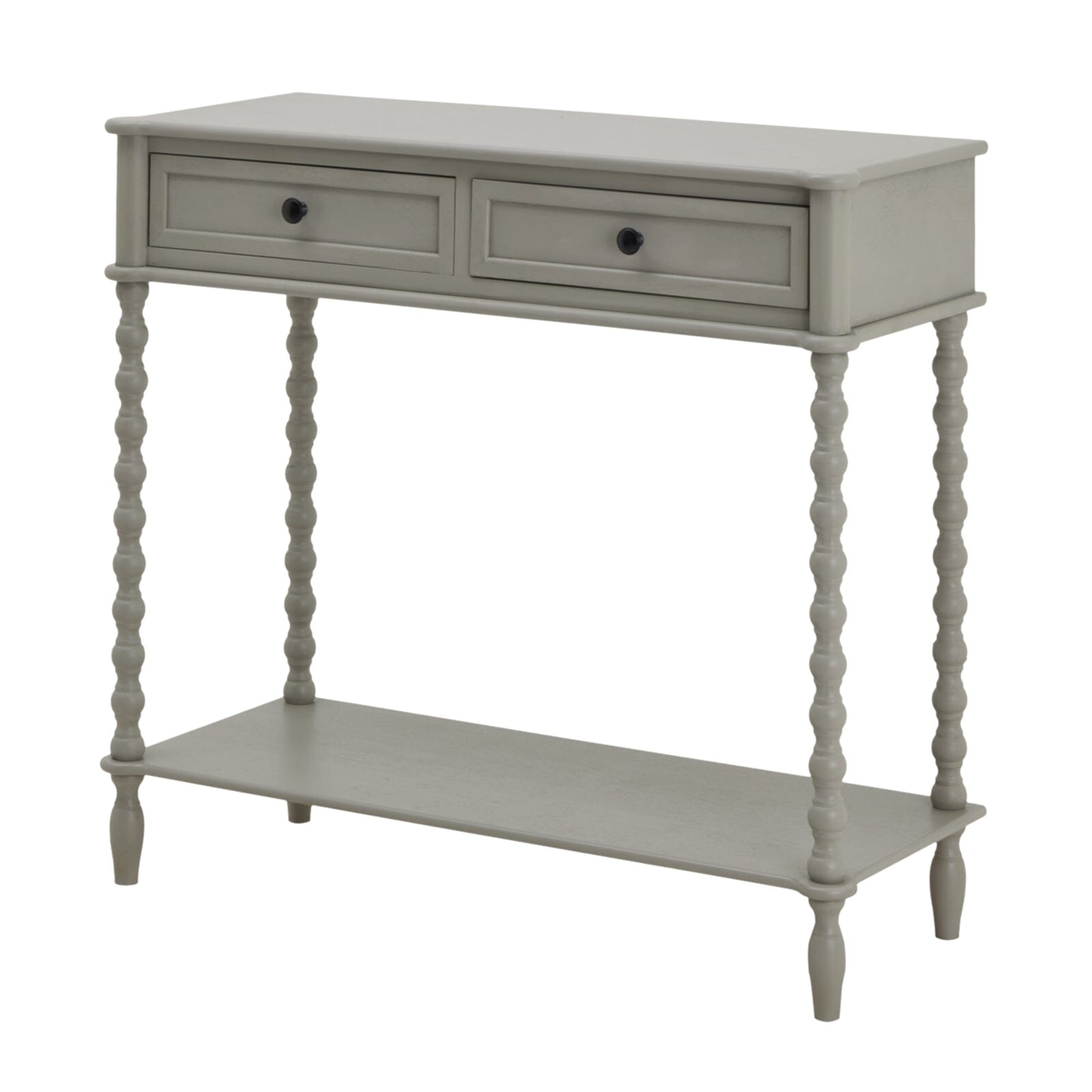 Grey 2 Drawer Console Table with Leg Detailing