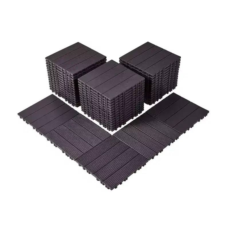 VEVOR Interlocking Deck Tiles, 54 Pack,11.6x11.6 54 sq. ft Plastic Waterproof Outdoor Flooring All Weather Use, Patio Floor Decking Covering Tiles