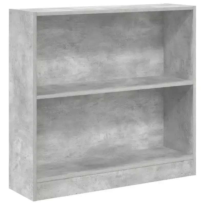 Concrete Grey 2-Shelf Bookcase, 1-Person