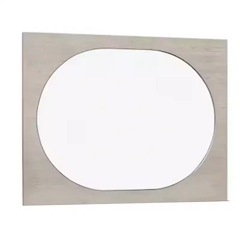 Royal Hampton Mirror, Round Beveled Edges, White Oak Solid Rubberwood 36x46