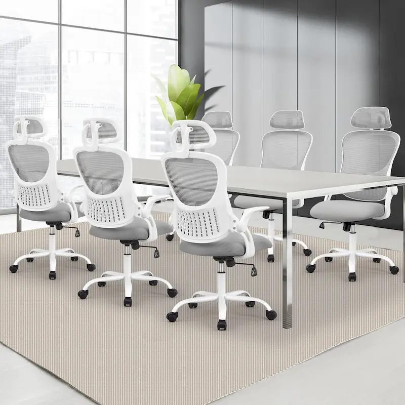 Ergonomic High-Back Mesh Office Chair with Adjustable Headrest and Wheels