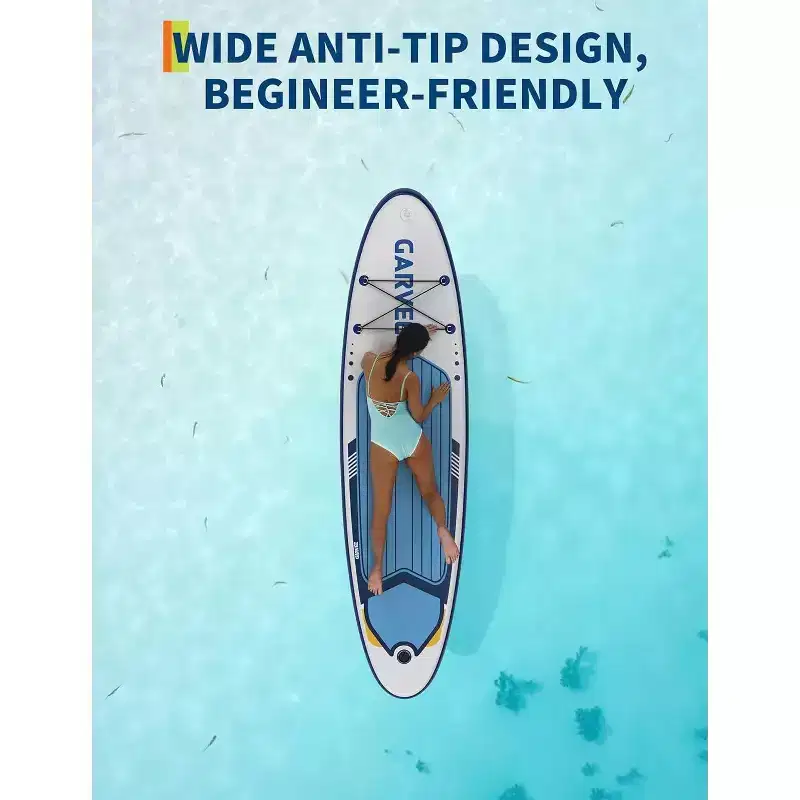 GustoWave Inflatable Stand Up Paddle Board, 10'6 Paddle Boards with Premium Accessories, Non-Slip EVA Deck, Ultra-Light Carry Bag Pump
