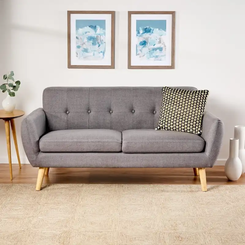 Josephine Mid-century Modern Tufted Fabric Upholstered Sofa by Christopher Knight Home
