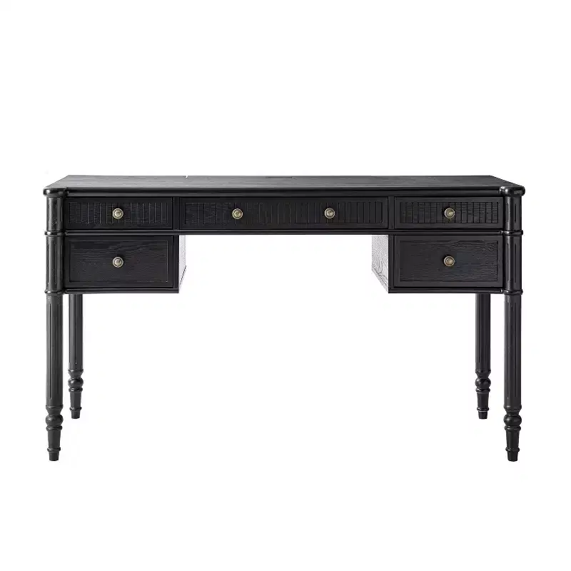 Derk 55 W Desk With 5 Drawers|HULALA HOME-BLACK
