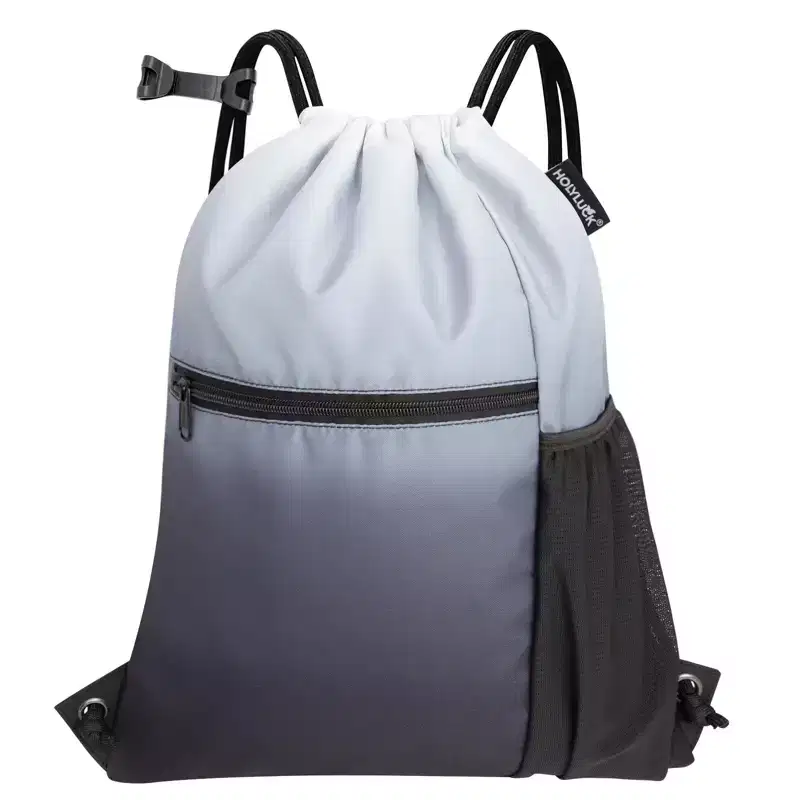 Narwey Men & Women Outdoor Sport Gym Sack Waterproof Drawstring Backpack Bag -Gradient Black