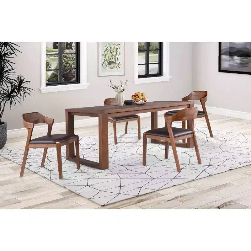 5pc Rasmus Extendable Dining Table Set with Side Chairs Chestnut - Boraam