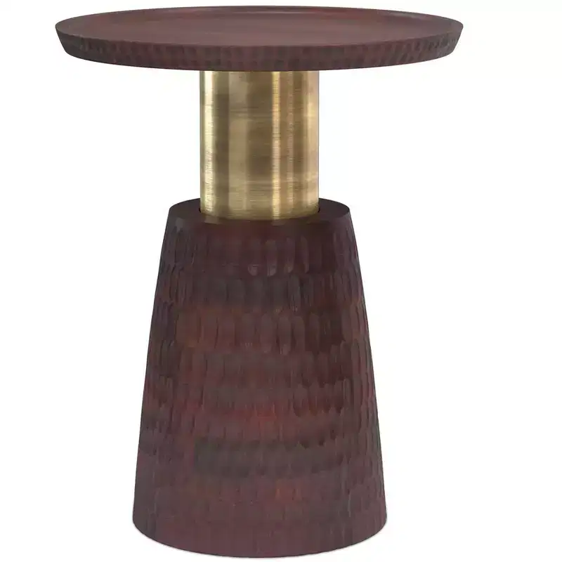 Violeta 16 inch Wide Solid Mango/Metal Contemporary End Table