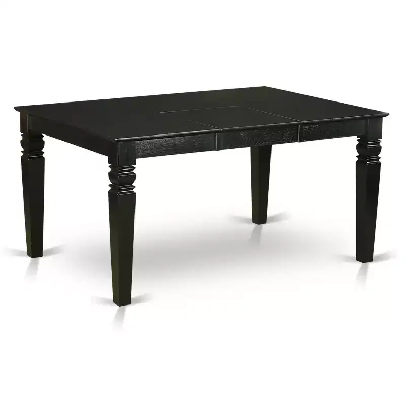 HomeStock 7 Piece Dining Table Set Modern Black Finish
