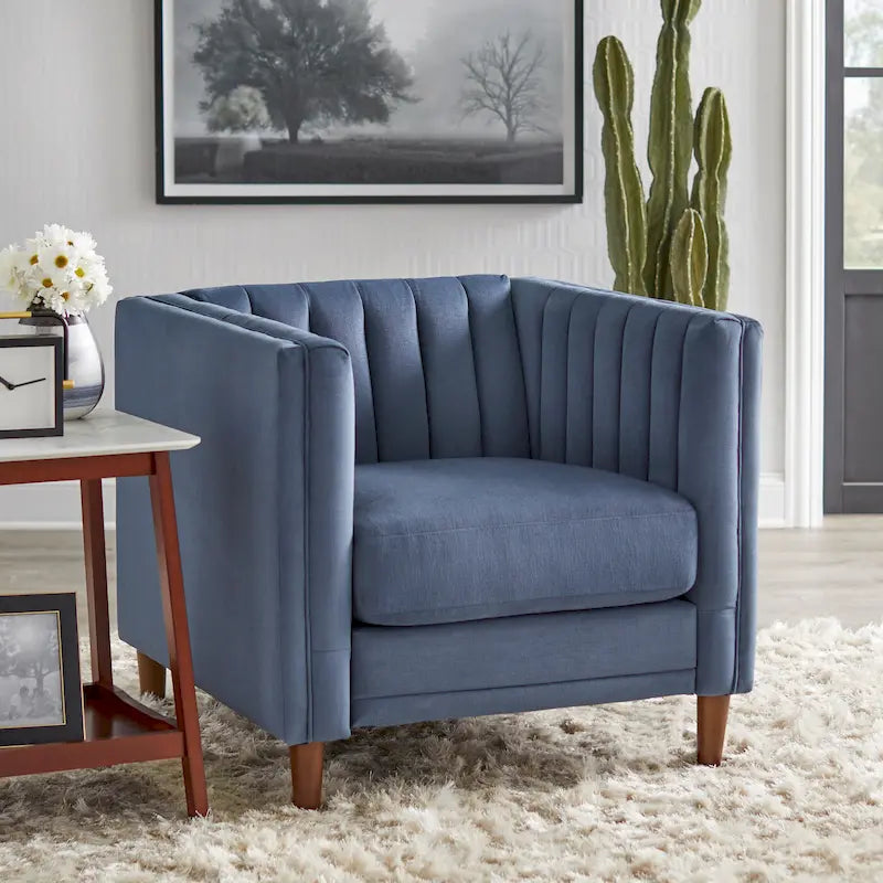 Lifestorey Paxton Channel Stitch Tuxedo Chair
