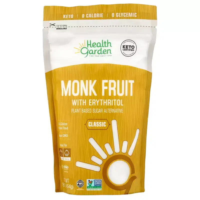 Health Garden Monk Fruit With Erythritol, Classic, 16 oz (454 g)