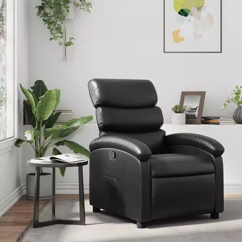 Adjustable Recliner Chair with Faux Leather Upholstery