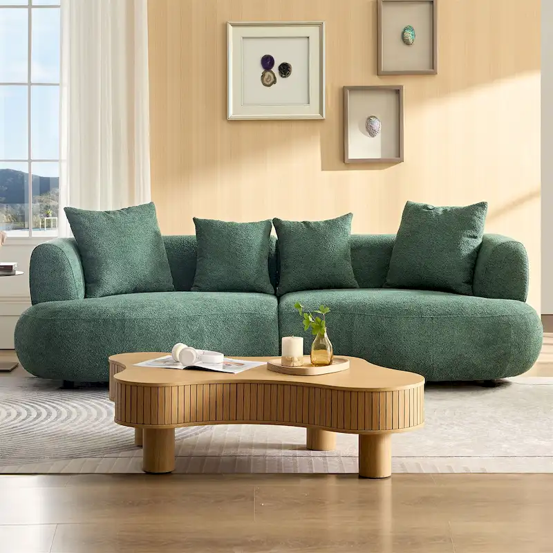 Mid Century Modern Sectional Curved Sofa Couch