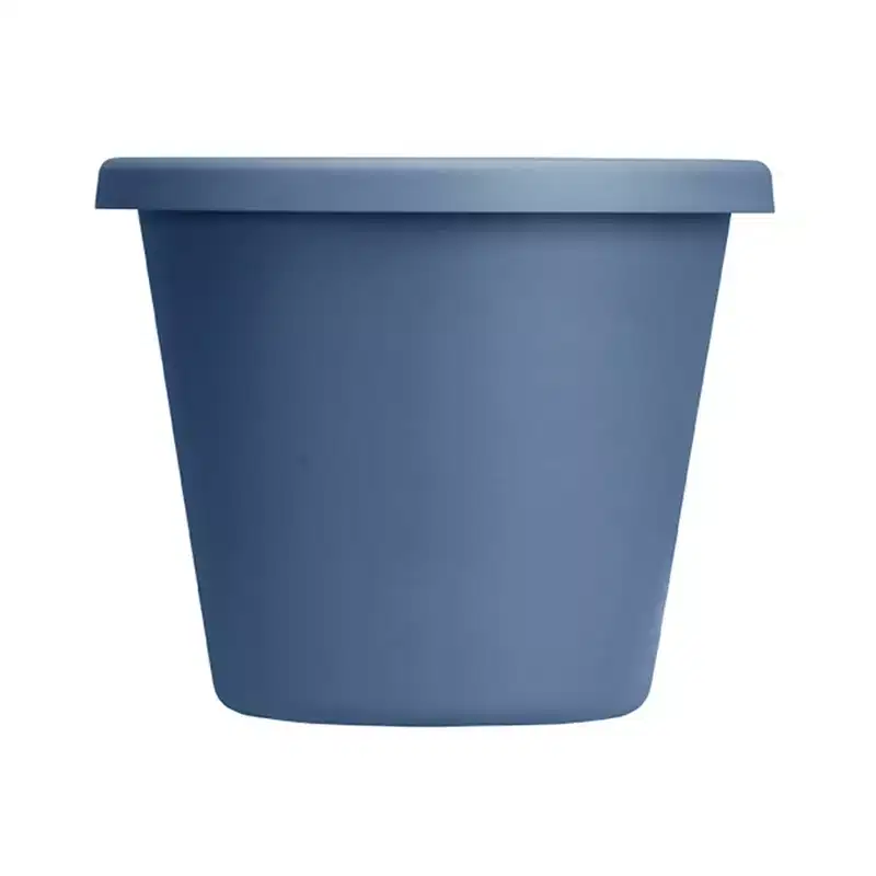 The HC Companies 24 Inch Indoor and Outdoor Classic Durable Plastic Flower Pot Container Garden Planter with Drainage Holes, Slate Blue (6 Pack)