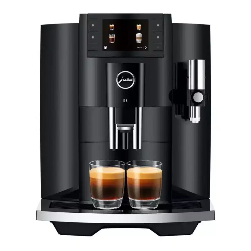 Jura E8 Automatic Piano Black Coffee Machine with 17 Coffee Specialties