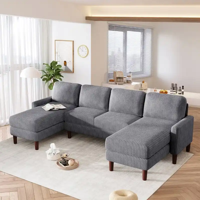 U-Shaped Cushion Modular Sofa for Living Rooms and Spacious Spaces