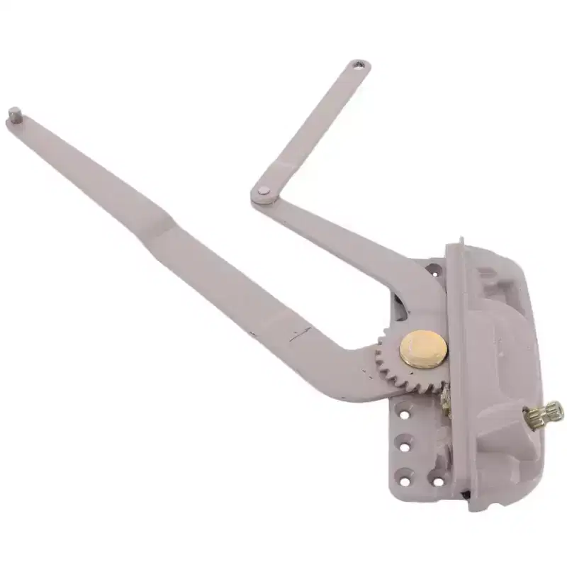 Brixwell Dual Arm System Operator Right Hand, Sill Mounted, For Casement Windows, Handle And Cover Sold Separately, Zinc Material, Gray Finish