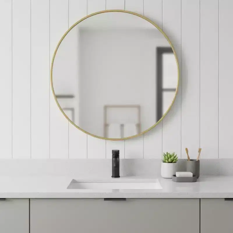 20 Gold Metal Round Framed Bathroom Vanity Mirror