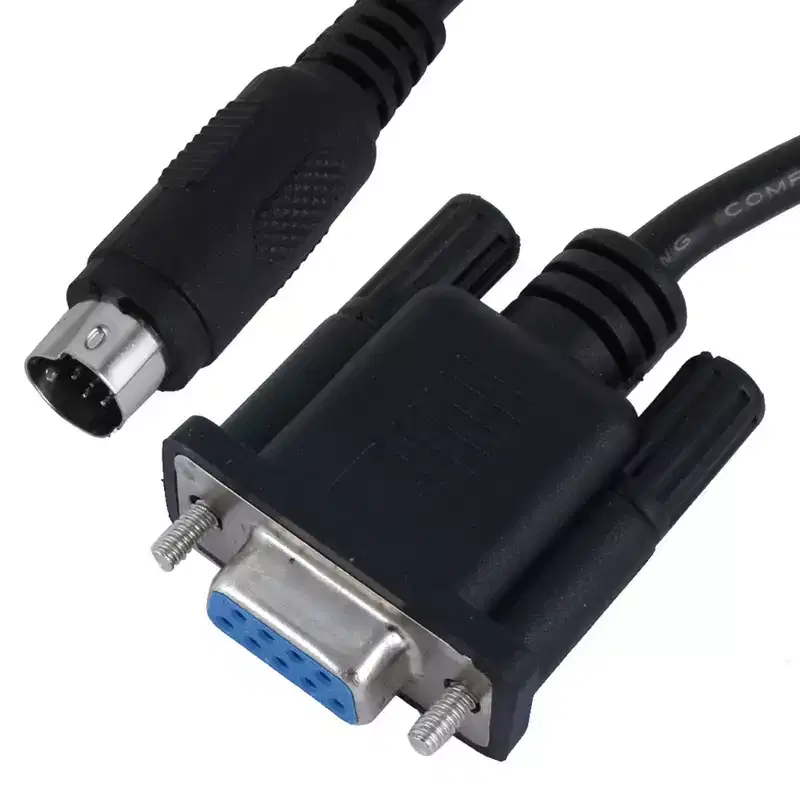 Unique Bargains 8.2Ft Serial RS232 DB9 Female to Male 8 Pin Mini Din PLC Programming Cable for Proface GPW-CB02