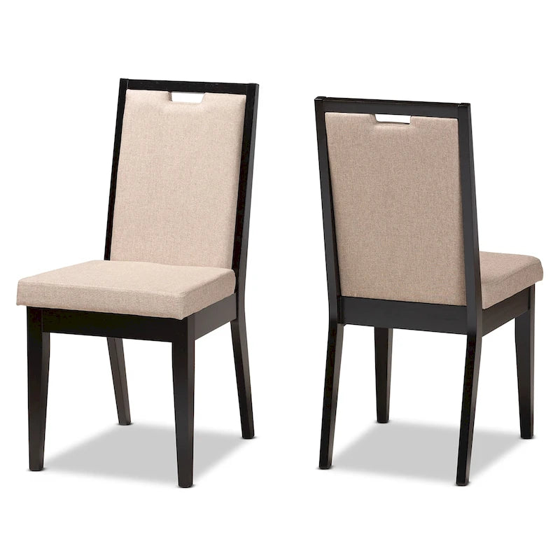 Octavia Modern and Contempory Upholstered Wood Dining Chair Set(2PC)