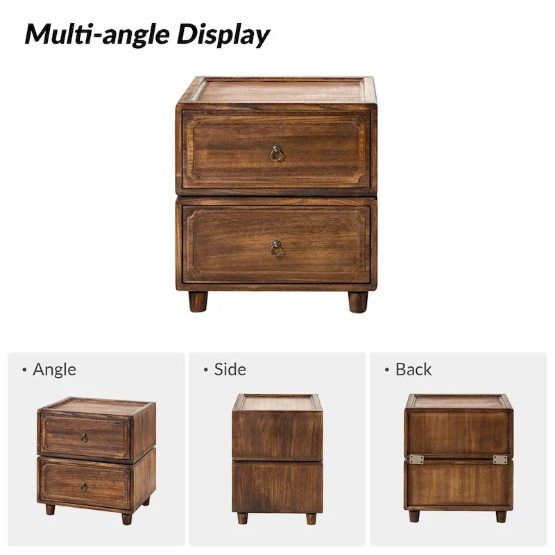 2-Drawer Nightstand with Modular Storage Configurations